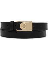 Coccinelle - Logo-Plaque Pebbled Belt - Lyst