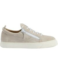 Giuseppe Zanotti - Zip-Detail Suede Low-Top Sneakers - Lyst