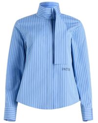 Patou - Striped Scarf-Collar Blouse - Lyst