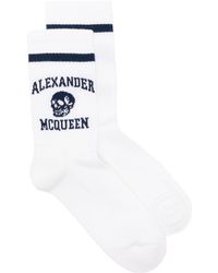 Alexander McQueen - Varsity Skull Logo Socks - Lyst
