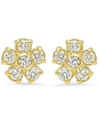 Jennifer Meyer - 18Kt Diamond Flower Stud Earrings - Lyst