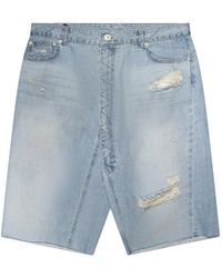 Protocol Index - Short En Jean À Effet Usé - Lyst