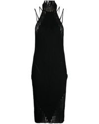 ANDREADAMO - Halterneck Knitted Midi Dress - Lyst