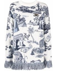 Philipp Plein - Pull En Maille Intarsia À Franges - Lyst