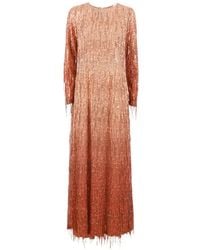 Clips - Sequin-Embellished Fringed Maxi Dress - Lyst