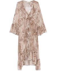 Blumarine - Printed Chiffon Maxi Dress - Lyst