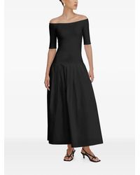 MARCELLA - Mila Off-Shoulder Pleated Midi Dress - Lyst