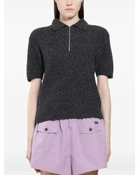 Prada - Quarter-Zip Knit Sweater - Lyst