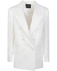 ACTUALEE - Double-Breasted Linen Jacket - Lyst