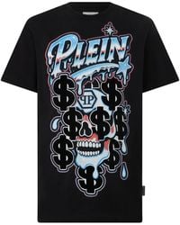 Philipp Plein - Round Neck T-Shirt Dollar Dripping Skull - Lyst