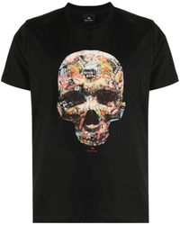 PS by Paul Smith - Skull Sticker Cotton T-shirt - Lyst