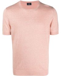 Barba Napoli - Ribbed-trim Marl-knit T-shirt - Lyst