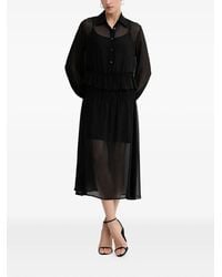 Sisley - Ruffled Buttoned Midi Shirt Dress - Lyst