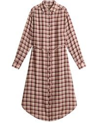 Woolrich - Checked Flannel Shirt Midi Dress - Lyst