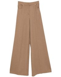 Max Mara - Herringbone Wide-Leg Trousers - Lyst