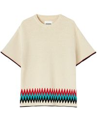 Jil Sander - Crew-neck Patterned Intarsia-knit T-shirt - Lyst