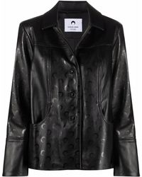 Marine Serre - Moon-print Leather Jacket - Lyst