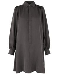 Samsøe & Samsøe - Collared Puff-Sleeve Mini Shirt Dress - Lyst