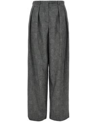 Emporio Armani - Check-Pattern Pleated Tailored Trousers - Lyst