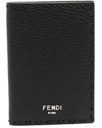 Fendi - Logo-lettering Leather Card Holder - Lyst
