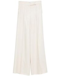 Max Mara - "Badesse" Linen High Waisted Long Trousers - Lyst