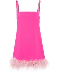 Pinko - Trebbiano Feather-trim Dress - Lyst