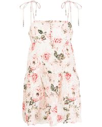 Alice + Olivia - Lorelle Babydoll Floral-print Minidress - Lyst