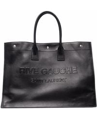 Saint Laurent - Rive Gauche Leather Tote Bag - Lyst