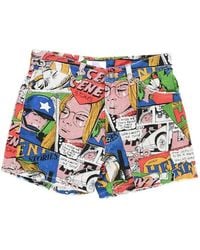 ERL - Jeans-Shorts Mit Print - Lyst