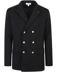 Lardini - Double-Breasted Knitted Jacket - Lyst