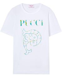 Emilio Pucci - Katoenen T-shirt Met Logoprint - Lyst