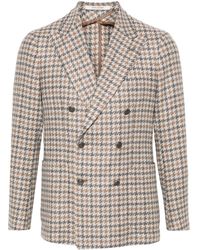 Tagliatore - Houndstooth Double-Breasted Blazer - Lyst