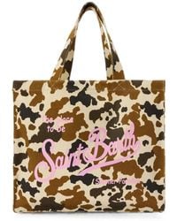 MC2 Saint Barth - Essential Canvas Tote Bag With Hibiscus Print And Contrasting Logo - Lyst