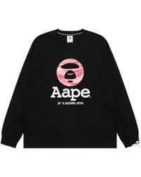 Aape By A Bathing Ape - Aapeunvs Logo-Print Long-Sleeve T-Shirt - Lyst
