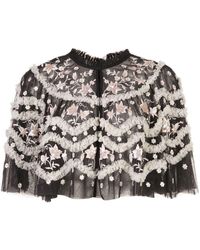 Needle & Thread Tulle Bloom Jacket - Black