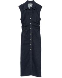 Patrizia Pepe - Sleeveless Button-Front Denim Dress - Lyst