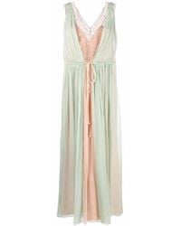 Alberta Ferretti - Robe En Soie Mélangée À Empiècements Contrastants - Lyst