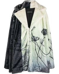 BARBARA BOLOGNA - Manteau en fourrure artificielle à imprimé graphique - Lyst