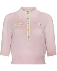 L'Agence - Masaki Cropped Polo Top - Lyst