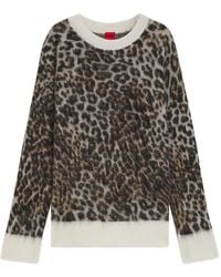 HUGO - Trui Met Dierenprint En Ronde Hals - Lyst