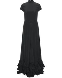 ROTATE BIRGER CHRISTENSEN - Ruffle-Trimmed Mock-Neck Maxi Dress - Lyst