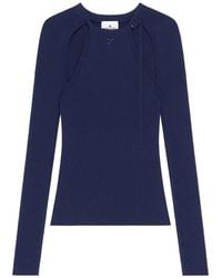 Courreges - Ribbed-Knit Cut-Out T-Shirt - Lyst