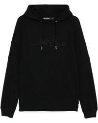 KARL LAGERFELD - Logo-Embroidered Hoodie - Lyst