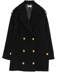 Elisabetta Franchi - Double-Breasted Coat - Lyst