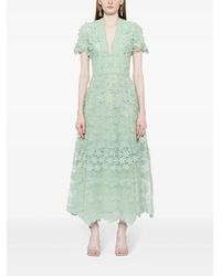 Elie Saab Cape-detailed Ombre Silk Dress in Green | Lyst