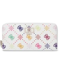 Guess - Emelie Logo-Print Zip-Around Wallet - Lyst
