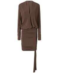 Pinko - Ruched Draped Mini Dress - Lyst