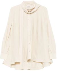P.A.R.O.S.H. - Pleated Tie-Neck Top - Lyst