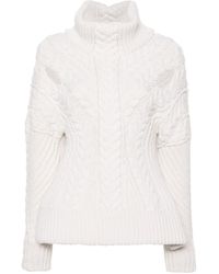 Alexander McQueen - White Cocoon Sleeve Cable Jumper - Lyst