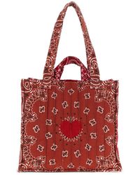 Call it By Your Name Sac Seau Printed Cotton Tote in Red | Lyst UK